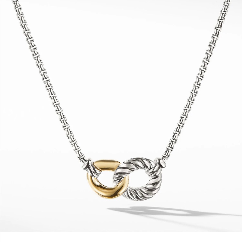 David Yurman-  Belmont Double Curb Link Necklace with 18K Gold